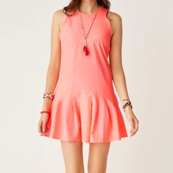 Carve Designs Venture Pleated Dress Electric Coral M - Picture 1 of 14